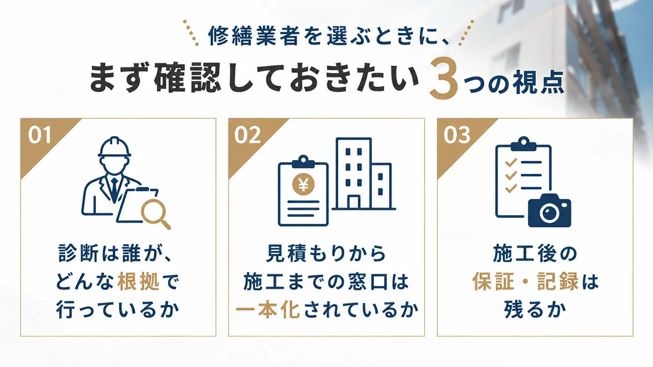 見積もりから発注まで一本化。管理会社が修繕業者選びで見落としがちな視点
